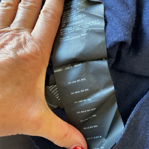 Prada Wool Blend Navy Boat Neckline Knit Sweater , size Small - Picture 10 of 14